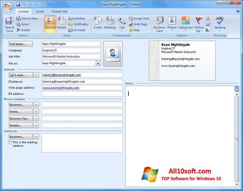 Ekrānuzņēmums Microsoft Outlook Windows 10
