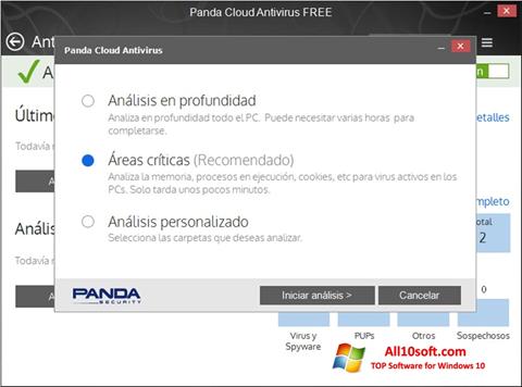 Ekrānuzņēmums Panda Cloud Windows 10
