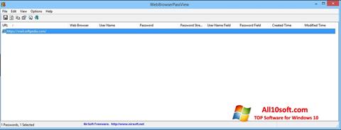 Ekrānuzņēmums WebBrowserPassView Windows 10